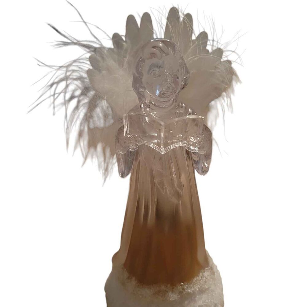 7.5" Glass Angel With Fiberoptic Wings